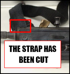 The TEC's strap has was cut to remove the pistol from Klebold's body