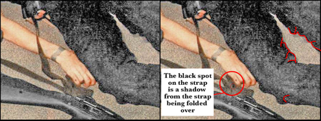 A shadow inside the folded strap is visible