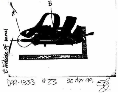 Harris' blood was found on the trigger area of the TEC