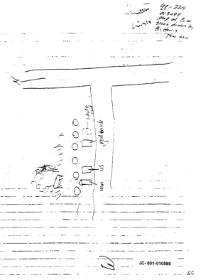 Harris' drawing of the van break-in crime scene